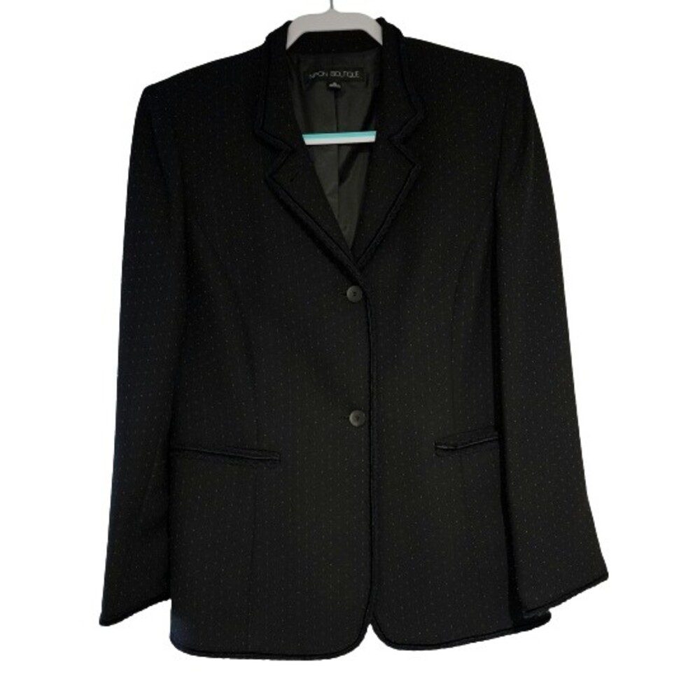 Albert Nipon Boutique Black Polka Dot Blazer Jacket Women's Size 10